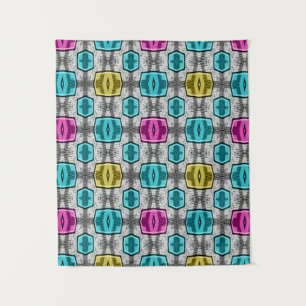 Geometric pattern retro sixties tapestry