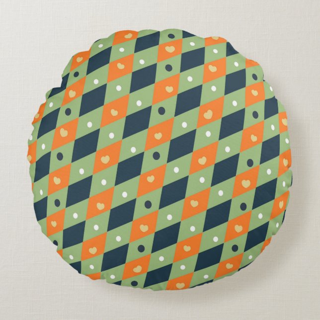 Geometric pattern round cushion (Front)