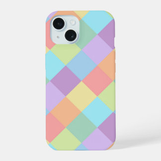 Geometric pattern shapes pastel rainbow colours iPhone 15 case
