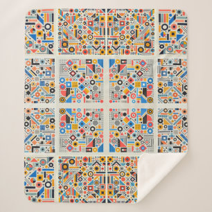 Geometric pattern sherpa blanket