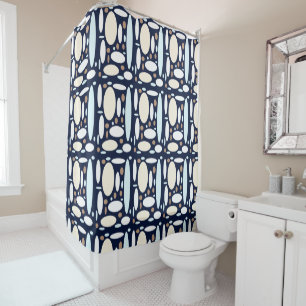 Geometric pattern shower curtain