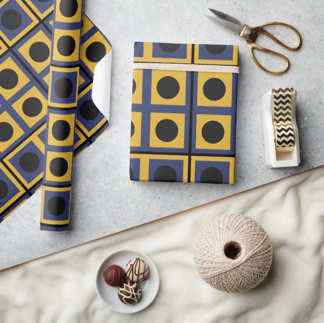 Geometric Pattern Square Circle Modern Wrapping Paper (Crafts)