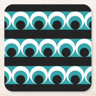 Geometric pattern square paper coaster