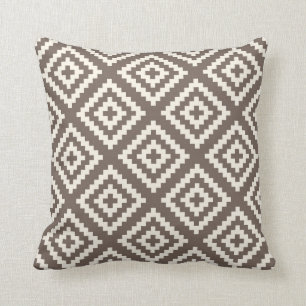 Geometric Pattern Taupe Brown Cushion