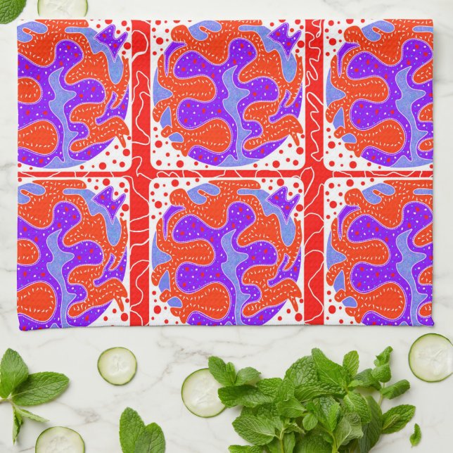 Geometric pattern tea towel (Folded)