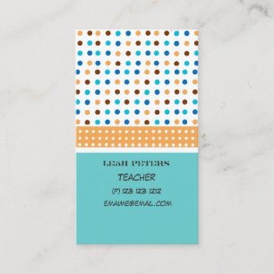 Geometric Pattern Teacher Counsellor Cute Business Card