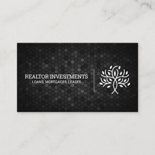 Geometric Pattern   Tree Icon Business Card