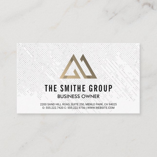 Geometric Pattern | Triangle Logo Business Card (Front)