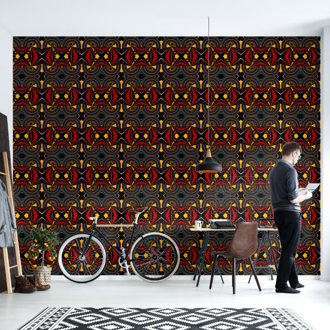 Geometric Pattern Wallpaper (Living Room)