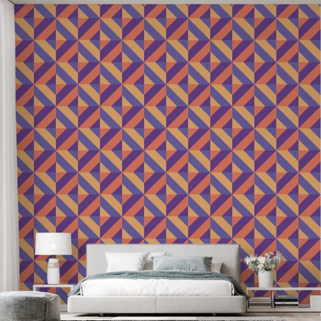 Geometric pattern wallpaper (Bedroom)