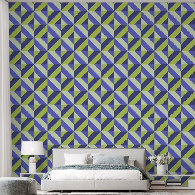 Geometric pattern wallpaper (Bedroom)