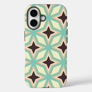 Geometric pattern with alternating dark star shape iPhone 16 case