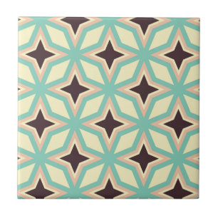 Geometric pattern with alternating dark star shape ceramic tile