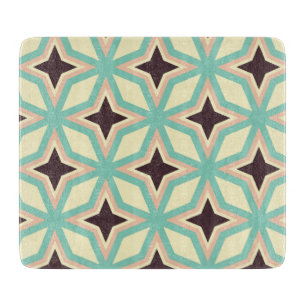 Geometric pattern with alternating dark star shape cutting board