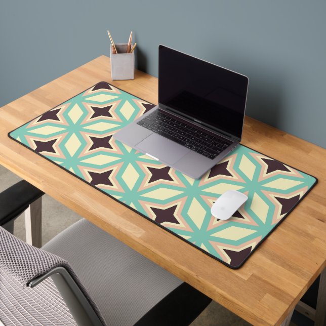 Geometric pattern with alternating dark star shape desk mat (Office 2)