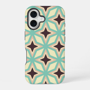 Geometric pattern with alternating dark star shape iPhone 16 case