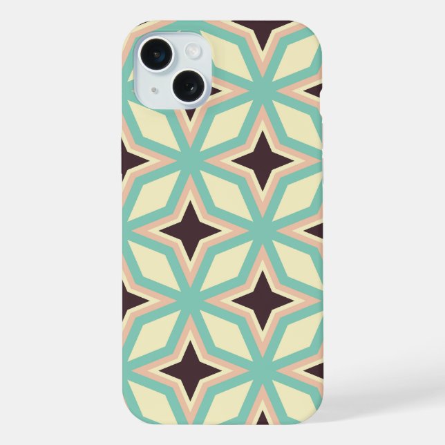 Geometric pattern with alternating dark star shape iPhone case (Back)
