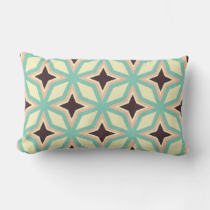 Geometric pattern with alternating dark star shape lumbar cushion