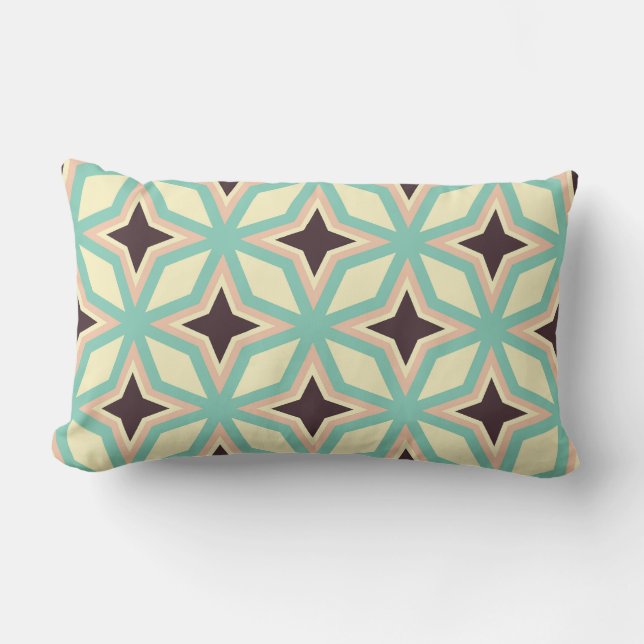 Geometric pattern with alternating dark star shape lumbar cushion (Front)