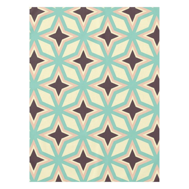 Geometric pattern with alternating dark star shape tablecloth (Front)