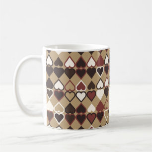 Geometric pattern with coloured elements, abstract coffee mug