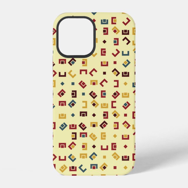 Geometric pattern with coloured elements,  vintage iPhone case (Back)