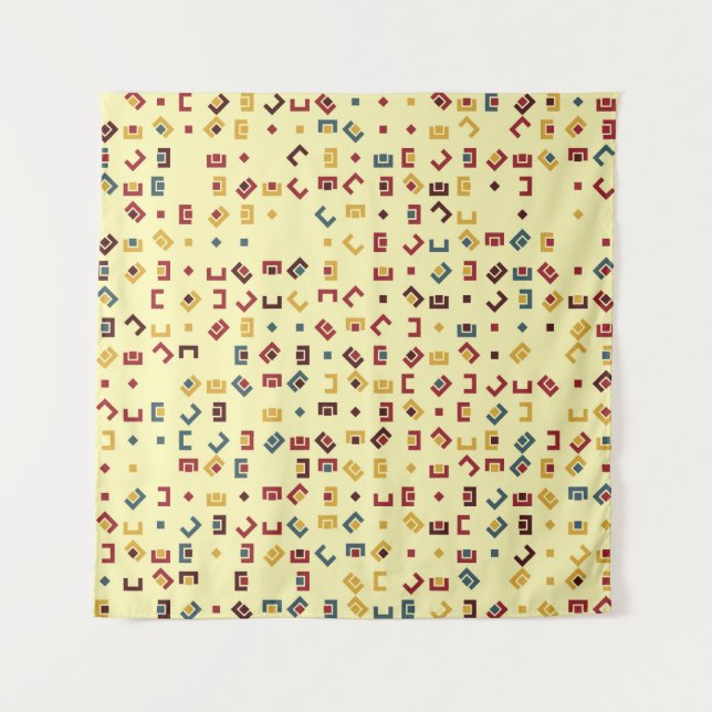 Geometric pattern with coloured elements,  vintage tapestry (Front)