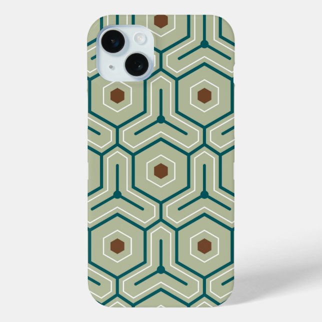 Geometric pattern with interlocking hexagons Case-Mate iPhone case (Back)