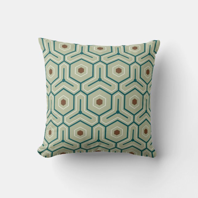 Geometric pattern with interlocking hexagons cushion (Front)