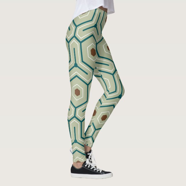 Geometric pattern with interlocking hexagons leggings (Right)