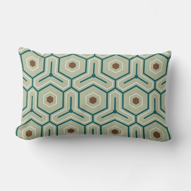 Geometric pattern with interlocking hexagons lumbar cushion (Front)