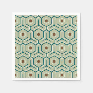 Geometric pattern with interlocking hexagons napkin