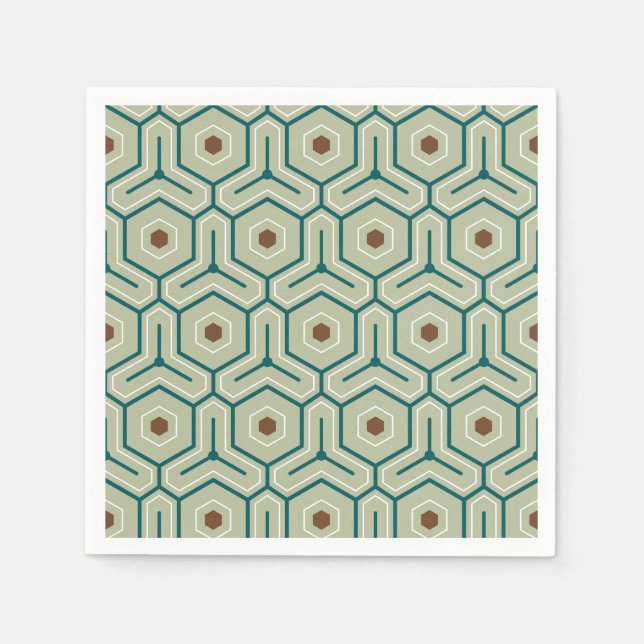 Geometric pattern with interlocking hexagons napkin (Front)