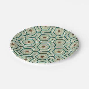 Geometric pattern with interlocking hexagons paper plate