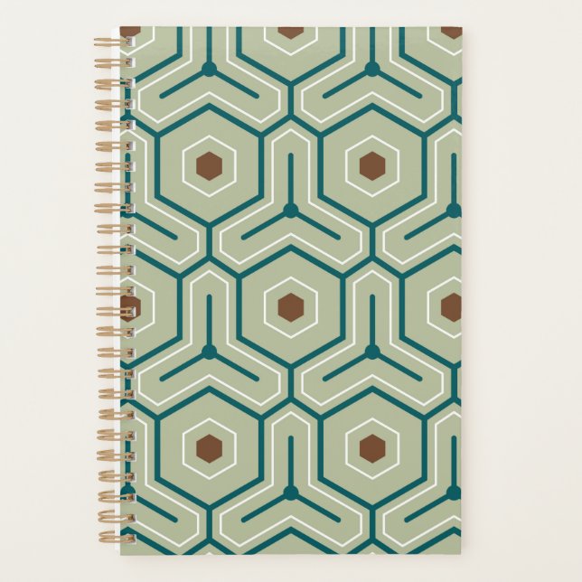 Geometric pattern with interlocking hexagons planner (Front)
