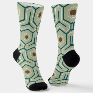 Geometric pattern with interlocking hexagons socks