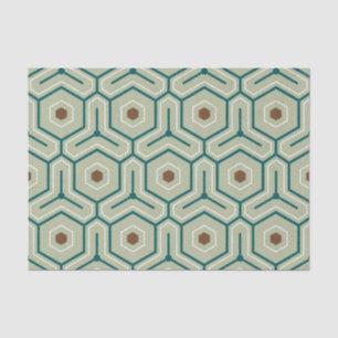 Geometric pattern with interlocking hexagons tissue paper
