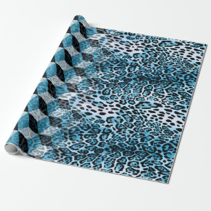 Geometric pattern with leopard skin, leopard patte wrapping paper