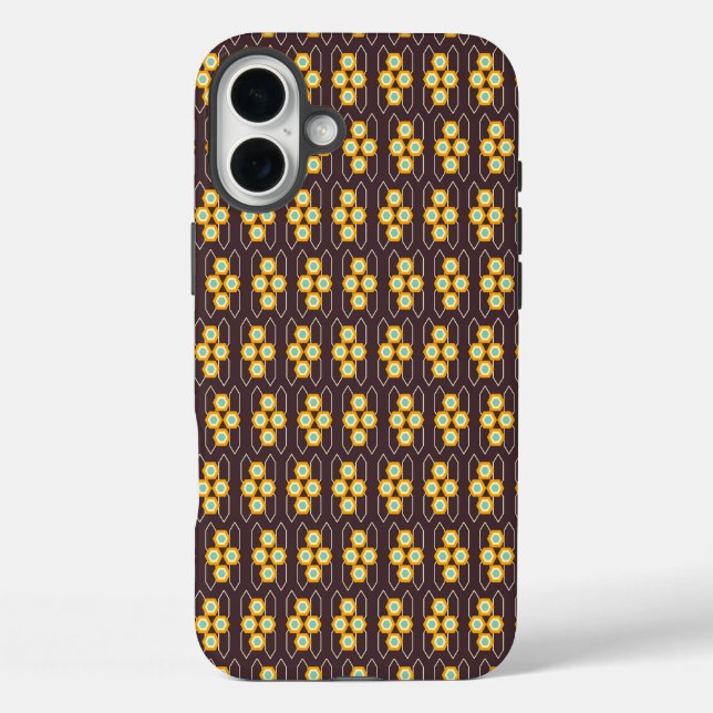 Geometric pattern with orange and blue hexagons Case-Mate iPhone case (Back)