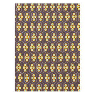 Geometric pattern with orange and blue hexagons tablecloth