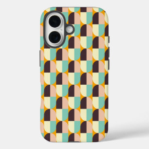 Geometric pattern with overlapping half-circles iPhone 16 case