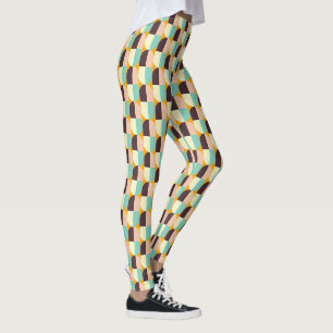 Geometric pattern with overlapping half-circles leggings