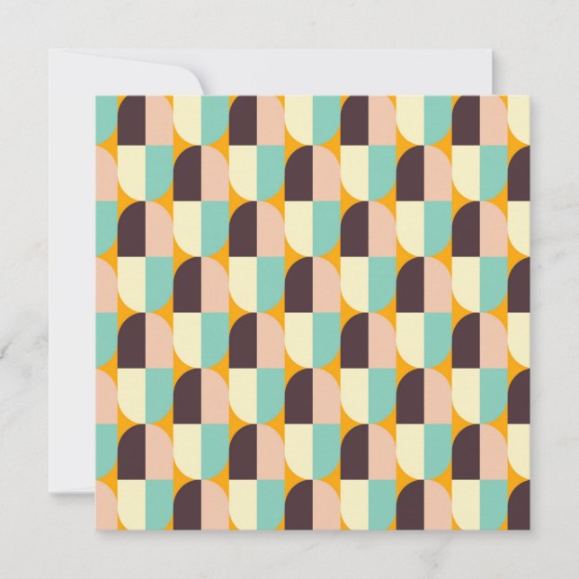 Geometric pattern with overlapping half-circles thank you card (Front)