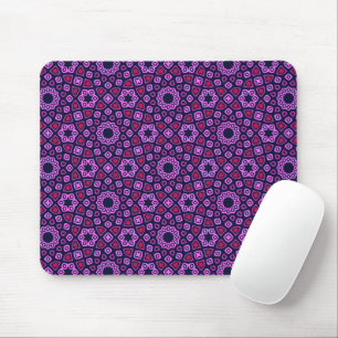 Geometric Pattern with Purple Truncated Tri-Hexago Mouse Pad