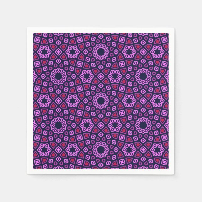 Geometric Pattern with Purple Truncated Tri-Hexago Napkin (Front)