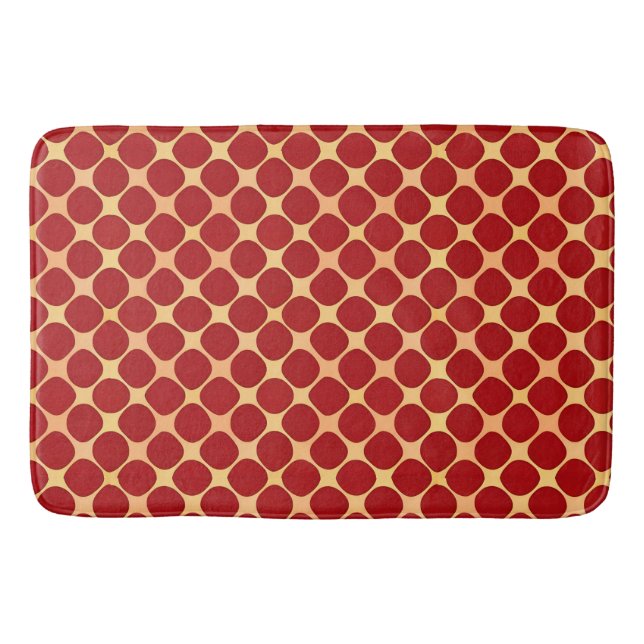 Geometric Pattern With Red Circles Bath Mat (Front)