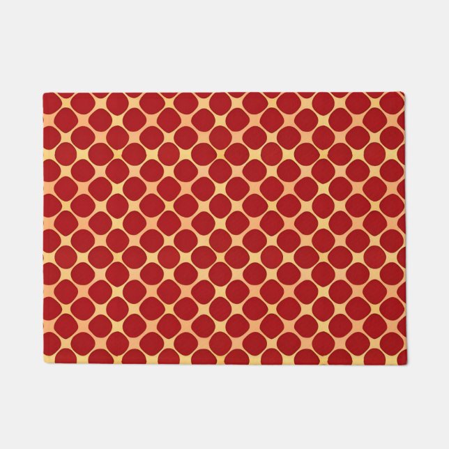 Geometric Pattern With Red Circles Doormat (Front)