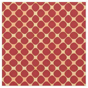 Geometric Pattern With Red Circles Fabric