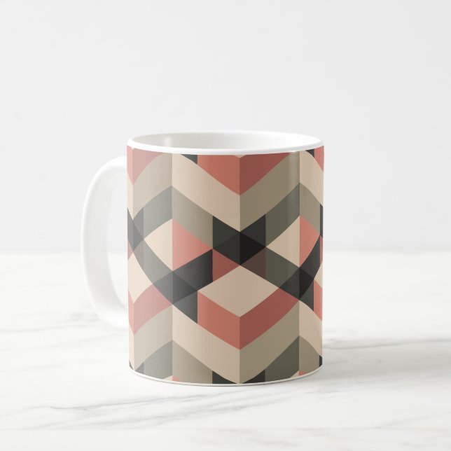 Geometric Pattern with Retro Colour Palette Coffee Mug (Front Left)