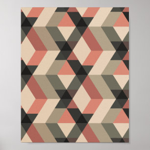 Geometric Pattern with Retro Colour Palette  Poster